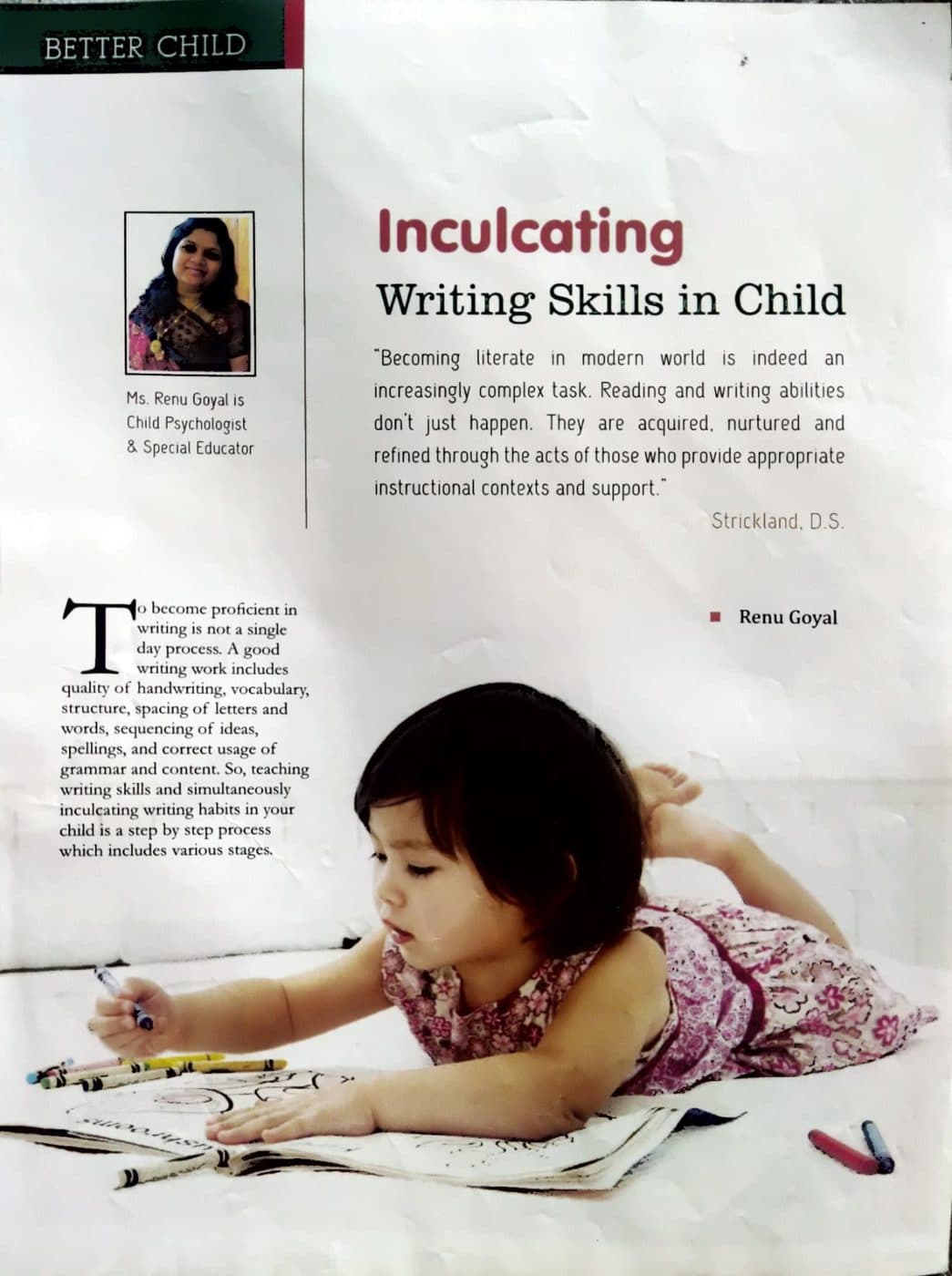 Inculcating Writing Skills in Child — Better Child — page 1